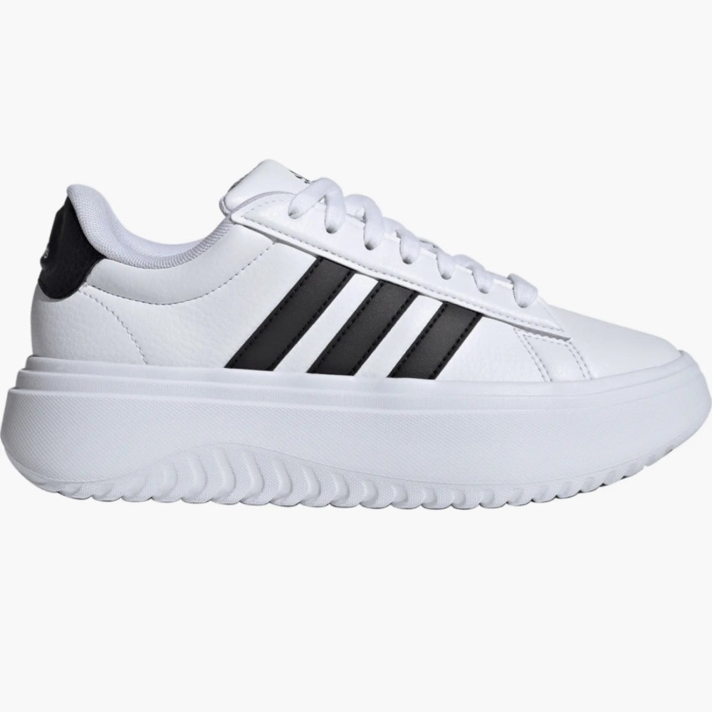 adidas Grand Court Platform Women's sneakers. Black and white. Size 6.